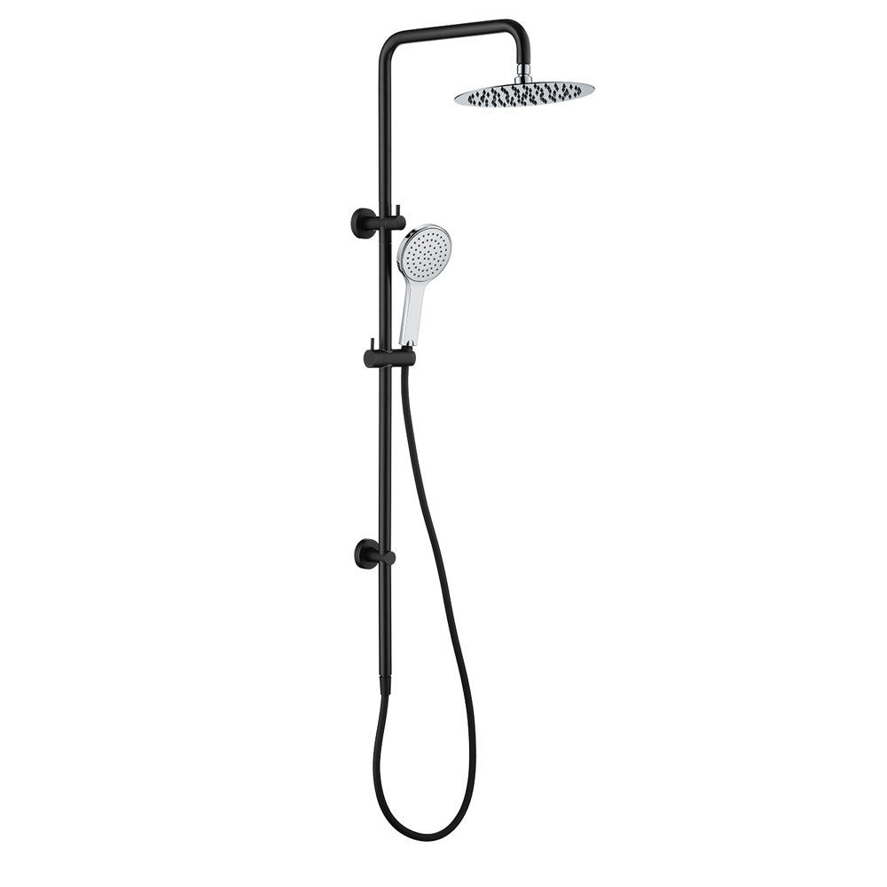 Fienza Kaya Matte Black Twin Shower - Chrome Heads