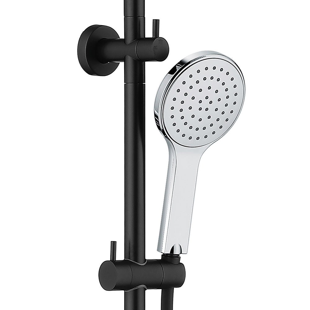 Fienza Kaya Matte Black Twin Shower - Chrome Heads