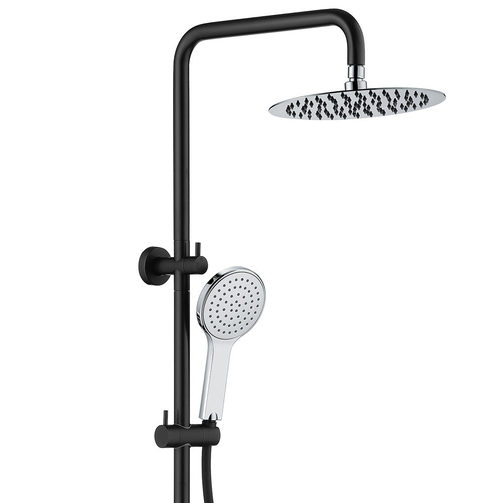 Fienza Kaya Matte Black Twin Shower - Chrome Heads