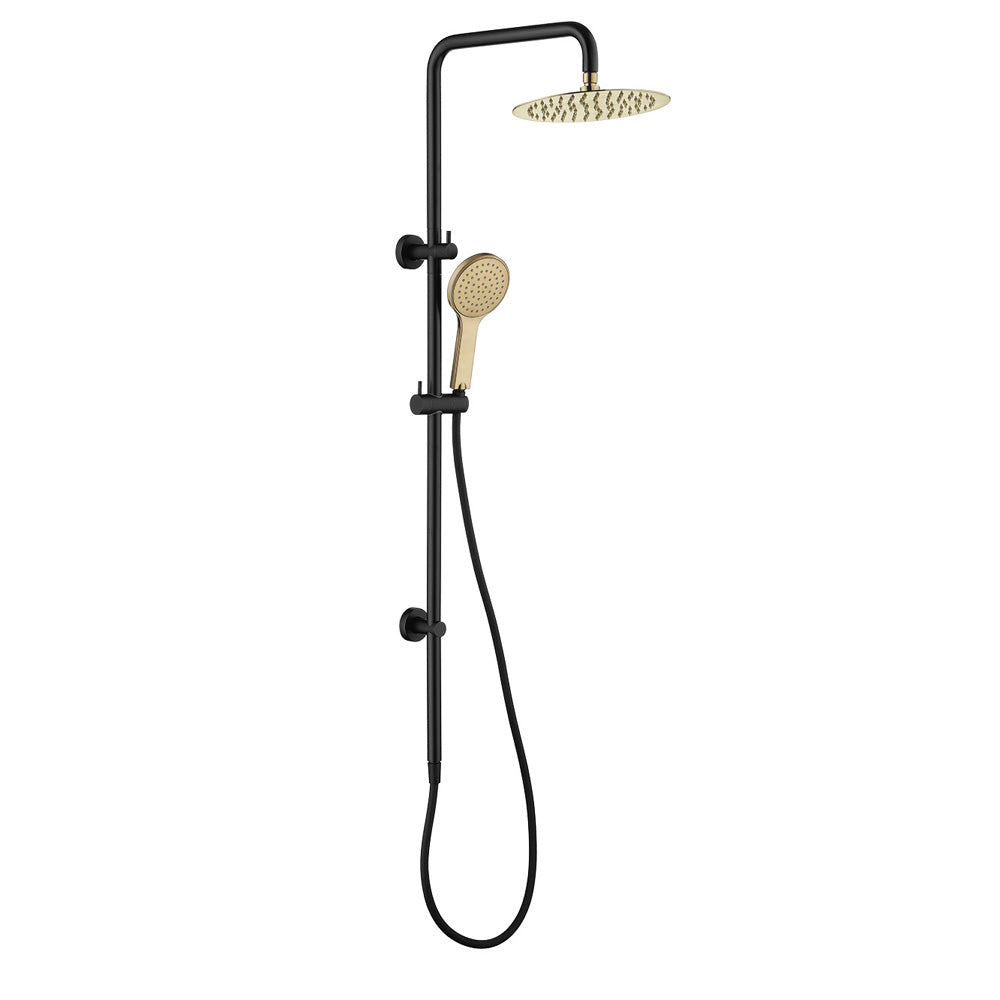 Fienza Kaya Matte Black Twin Shower - Urban Brass Heads