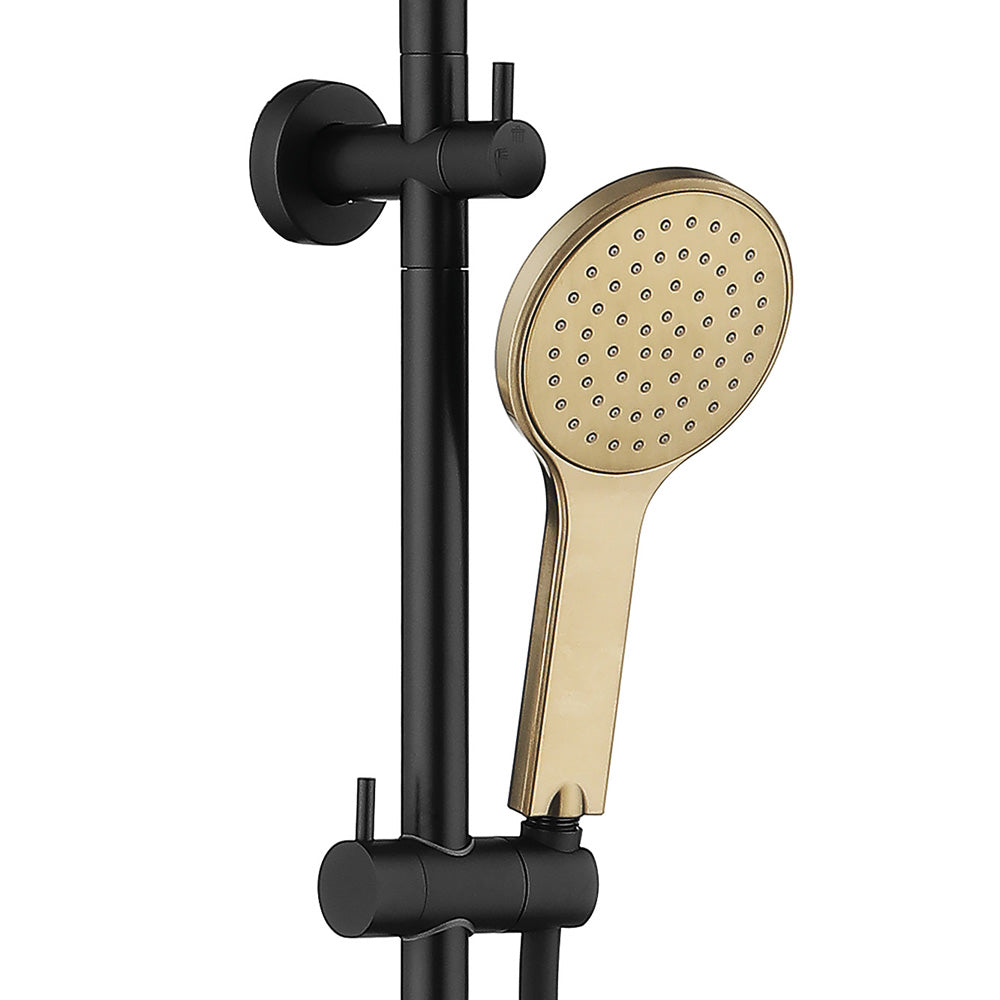 Fienza Kaya Matte Black Twin Shower - Urban Brass Heads