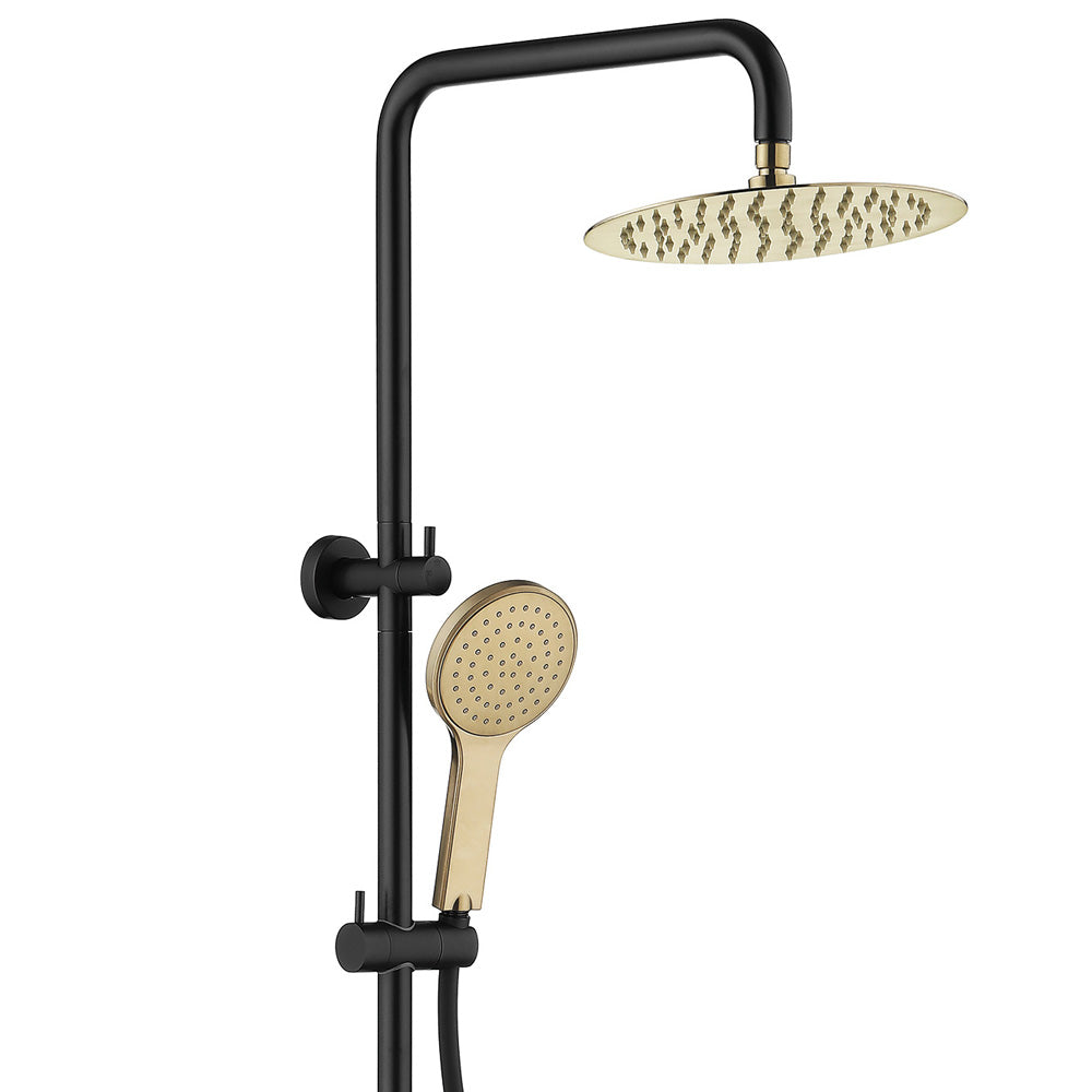 Fienza Kaya Matte Black Twin Shower - Urban Brass Heads