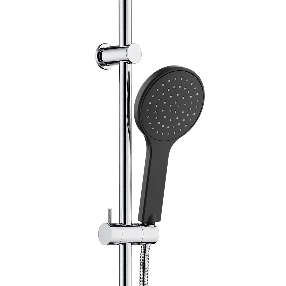 Fienza Kaya Rail Shower - Chrome - Matte Black Head