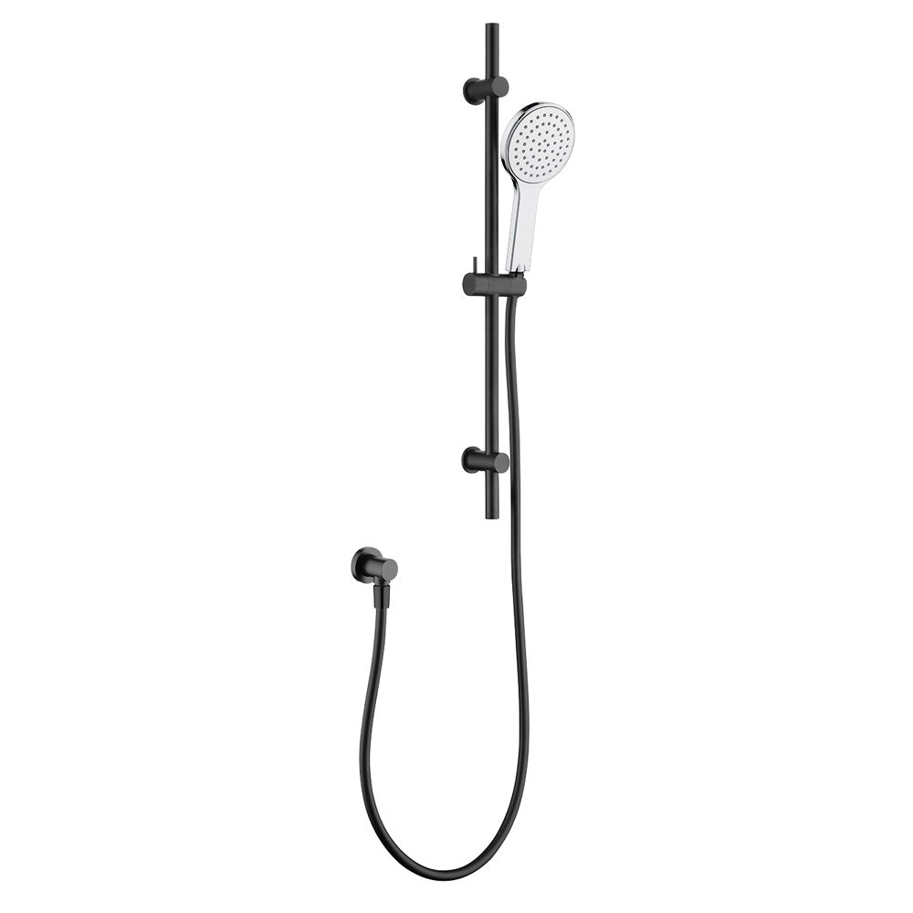 Fienza Kaya Rail Shower - Matte Black - Chrome Head