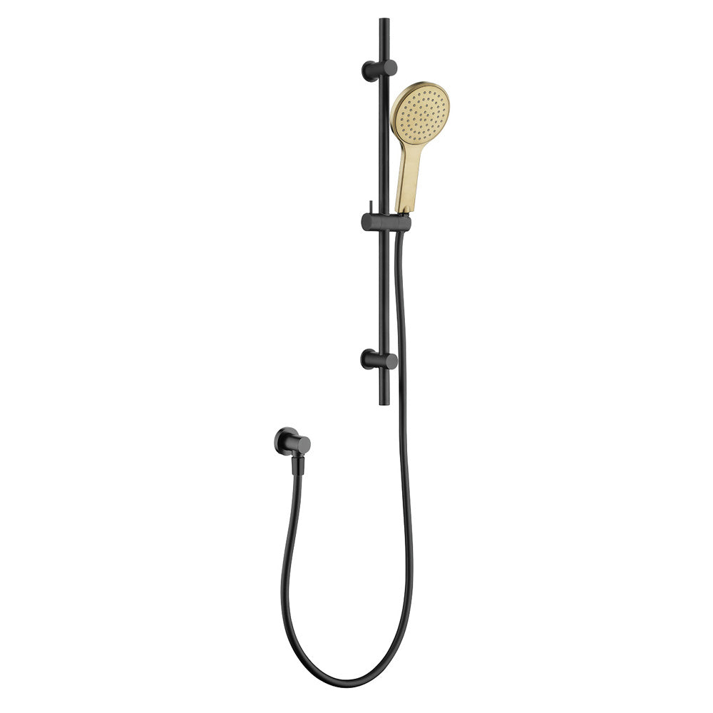 Fienza Kaya Rail Shower - Matte Black - Urban Brass Head