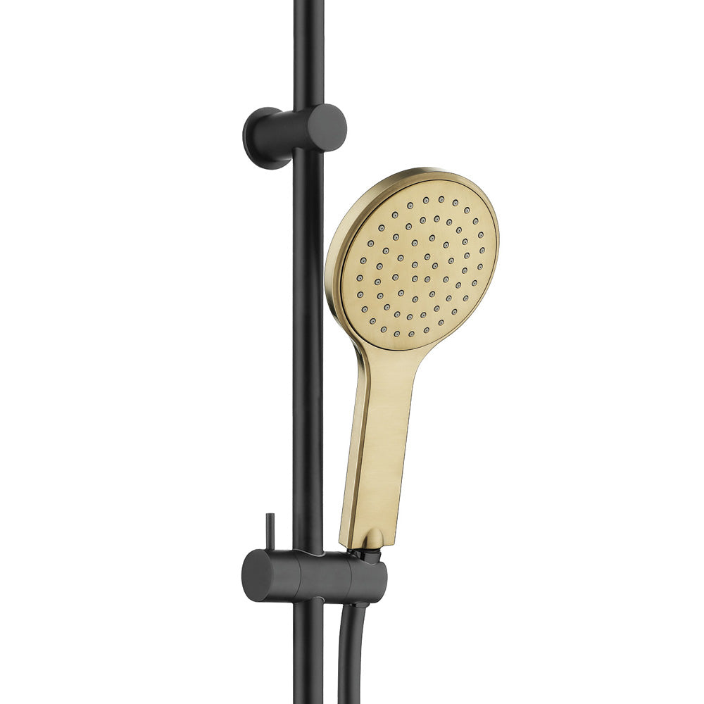 Fienza Kaya Rail Shower - Matte Black - Urban Brass Head