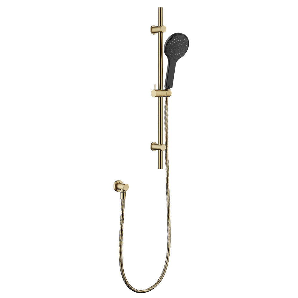 Fienza Kaya Rail Shower - Urban Brass - Matte Black Head