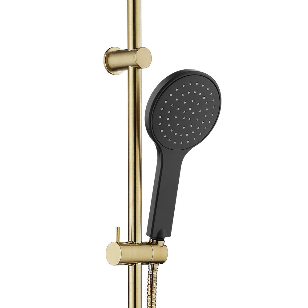 Fienza Kaya Rail Shower - Urban Brass - Matte Black Head