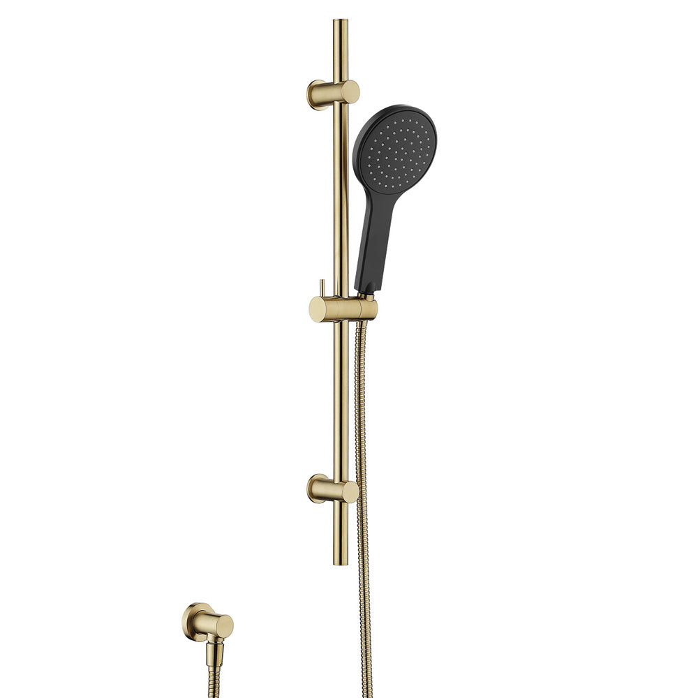 Fienza Kaya Rail Shower - Urban Brass - Matte Black Head