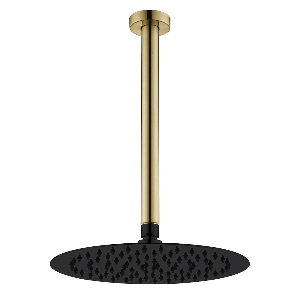 Fienza Kaya Shower Dropper Set - Urban Brass - Matte Black Head