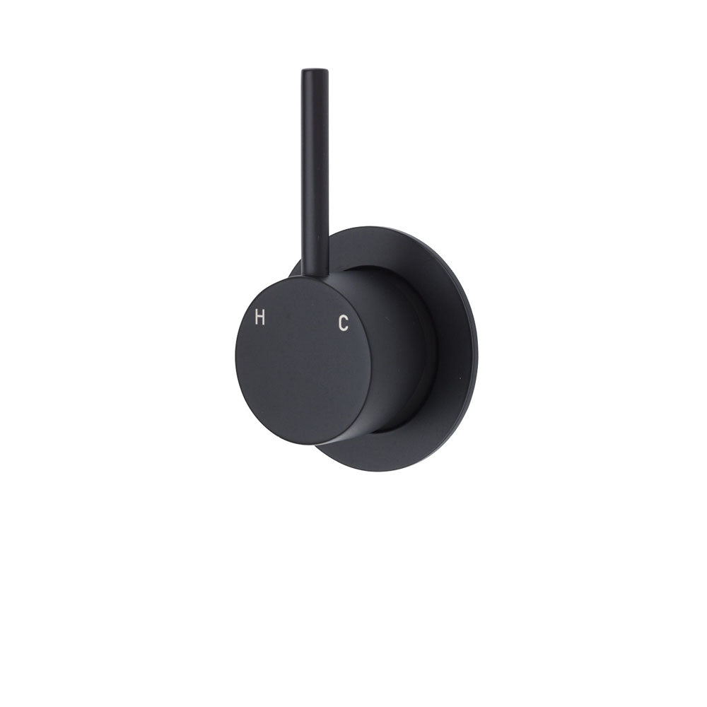 Fienza Kaya Up Wall Mixer - Matte Black - Small Round Plate