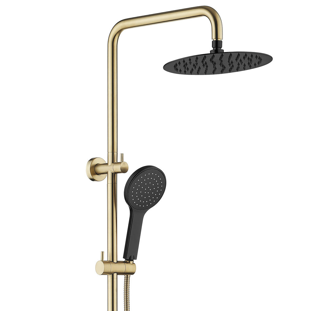 Fienza Kaya Urban Brass Twin Shower - Matte Black Heads