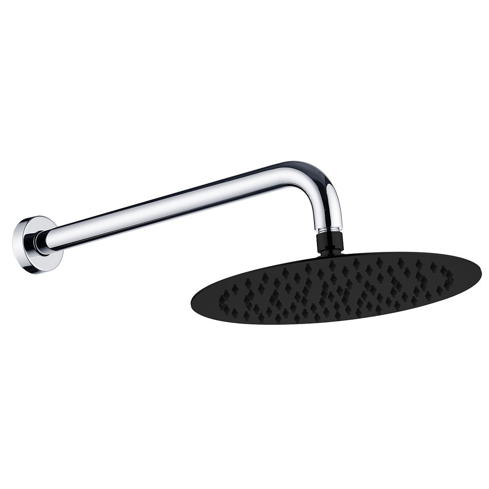 Fienza Kaya Wall Arm Shower Set - Chrome - Matte Black Head