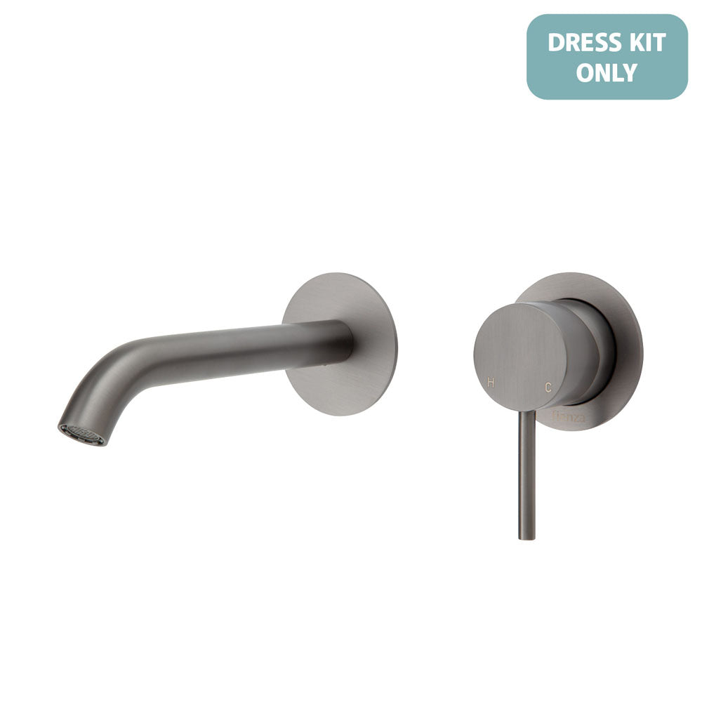 Fienza Kaya Wall Basin/Bath Mixer Dress Kit - Gun Metal - Round Plates - 160mm Outlet