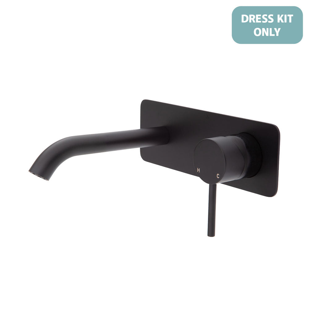 Fienza Kaya Wall Basin/Bath Mixer Dress Kit - Matte Black - Square Plate - 160mm Outlet