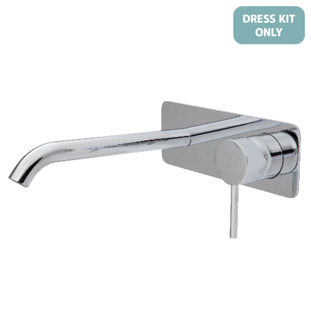 Fienza Kaya Wall Basin/Bath Mixer Dress Kit - Square Plate - 200mm Outlet