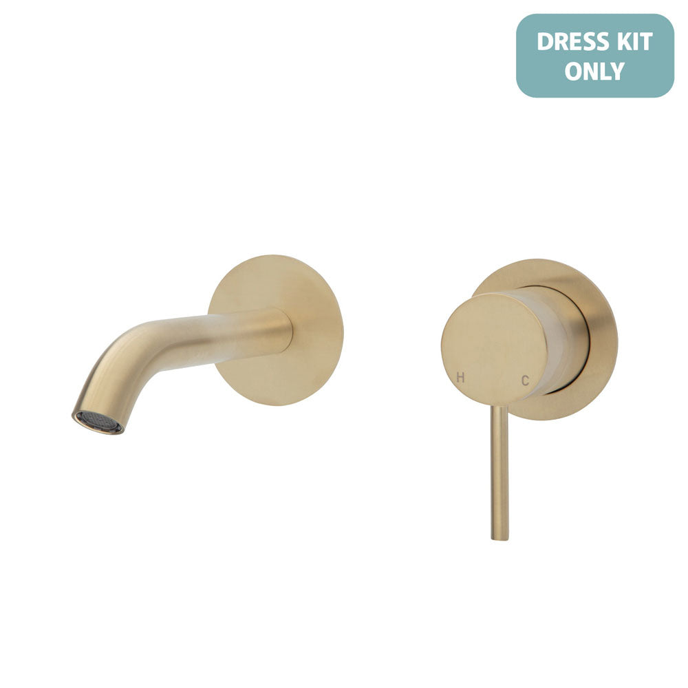 Fienza Kaya Wall Basin/Bath Mixer Dress Kit - Urban Brass - Round Plates - 160mm Outlet