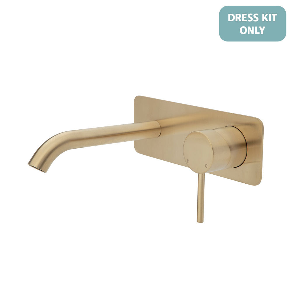 Fienza Kaya Wall Basin/Bath Mixer Dress Kit - Urban Brass - Square Plate - 160mm Outlet