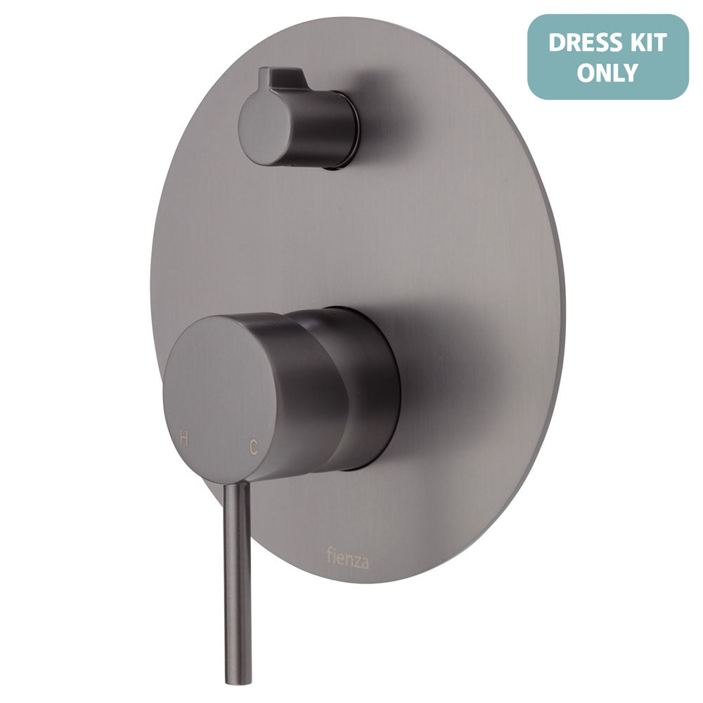 Fienza Kaya Wall Diverter Mixer Dress Kit - Gun Metal - Large Round Plate