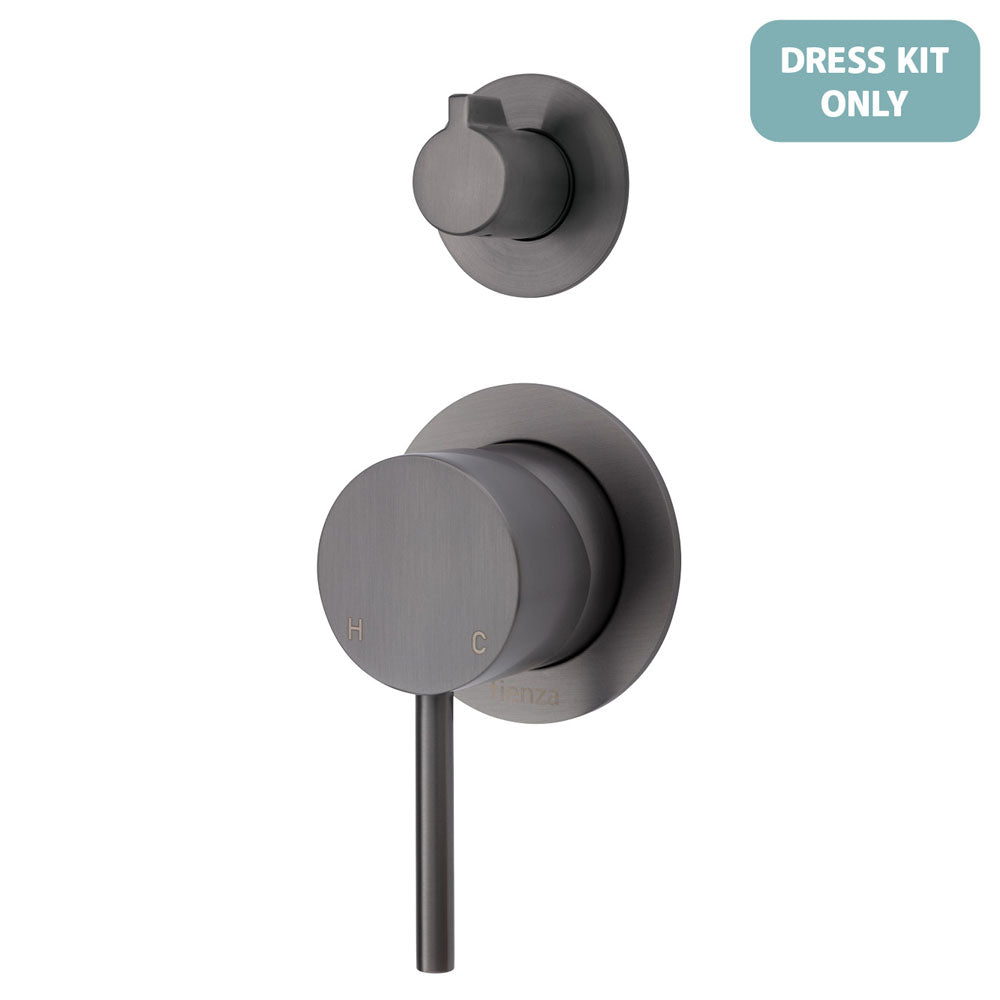 Fienza Kaya Wall Diverter Mixer Dress Kit - Gun Metal - Small Round Plates