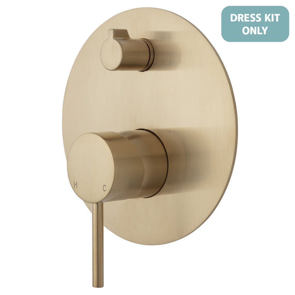 Fienza Kaya Wall Diverter Mixer Dress Kit - Urban Brass - Large Round Plate