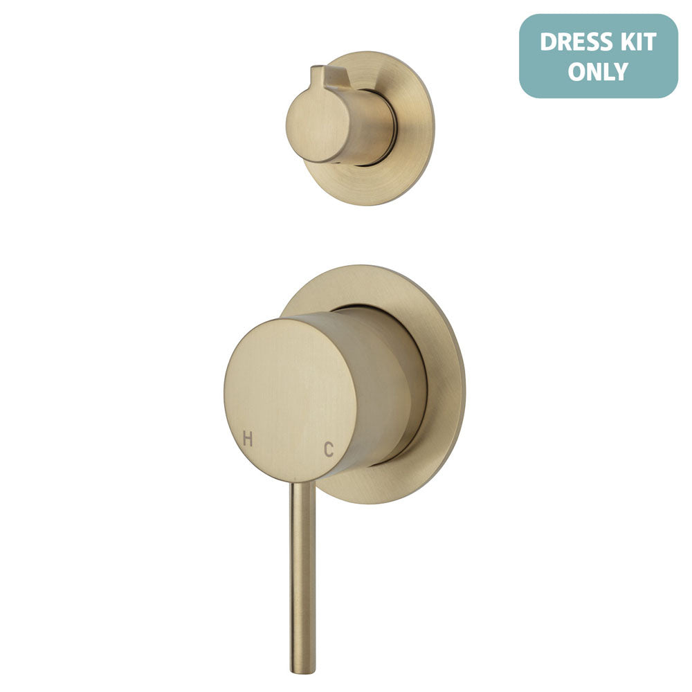 Fienza Kaya Wall Diverter Mixer Dress Kit - Urban Brass - Small Round Plates