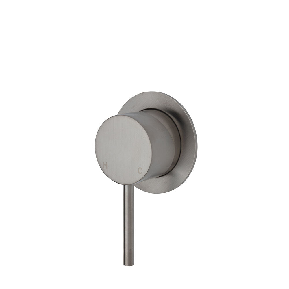 Fienza Kaya Wall Mixer - Brushed Nickel - Small Round Plate