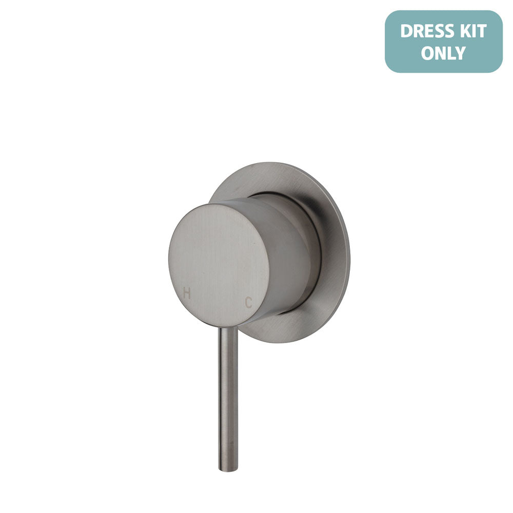 Fienza Kaya Wall Mixer Dress Kit - Brushed Nickel - Small Round Plate