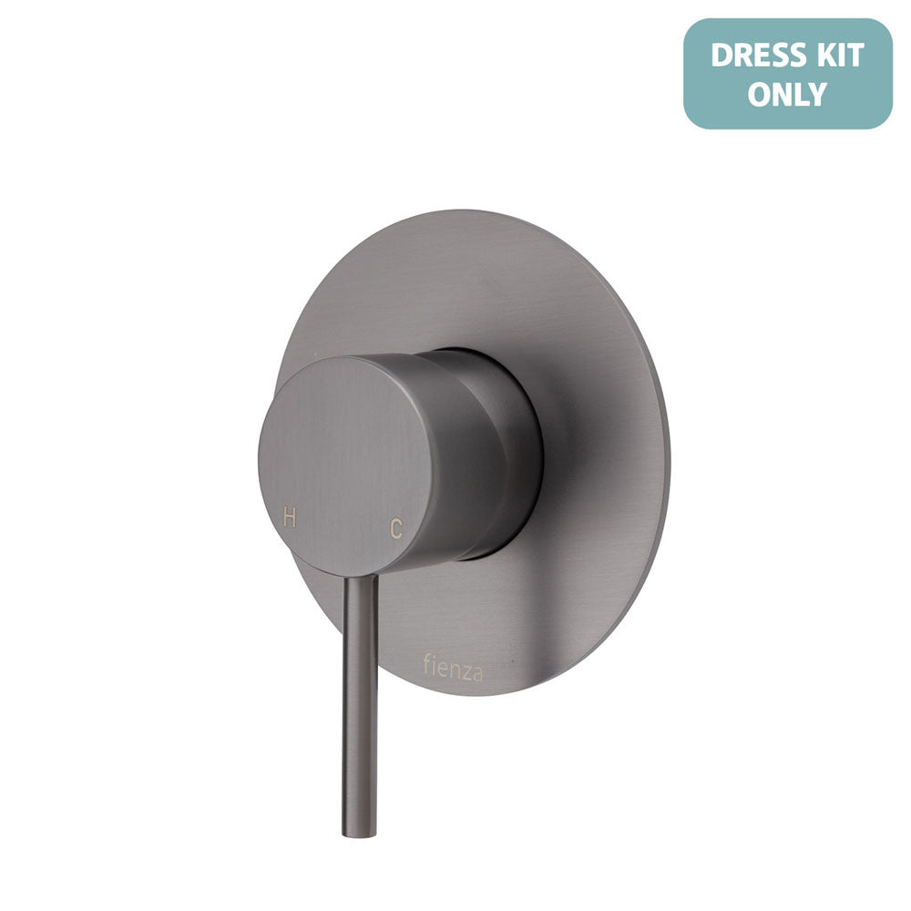 Fienza Kaya Wall Mixer Dress Kit - Gun Metal - Large Round Plate