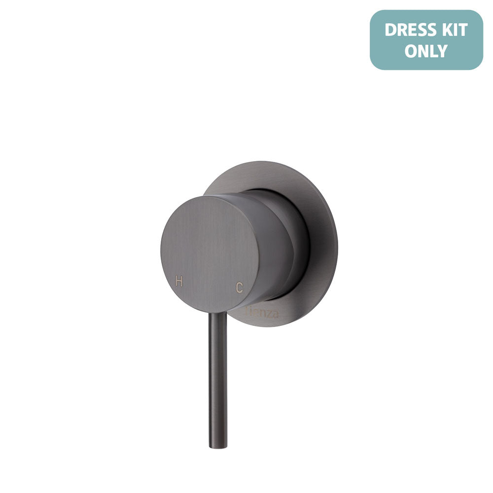 Fienza Kaya Wall Mixer Dress Kit - Gun Metal - Small Round Plate