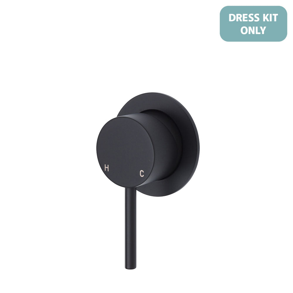 Fienza Kaya Wall Mixer Dress Kit - Matte Black - Small Round Plate