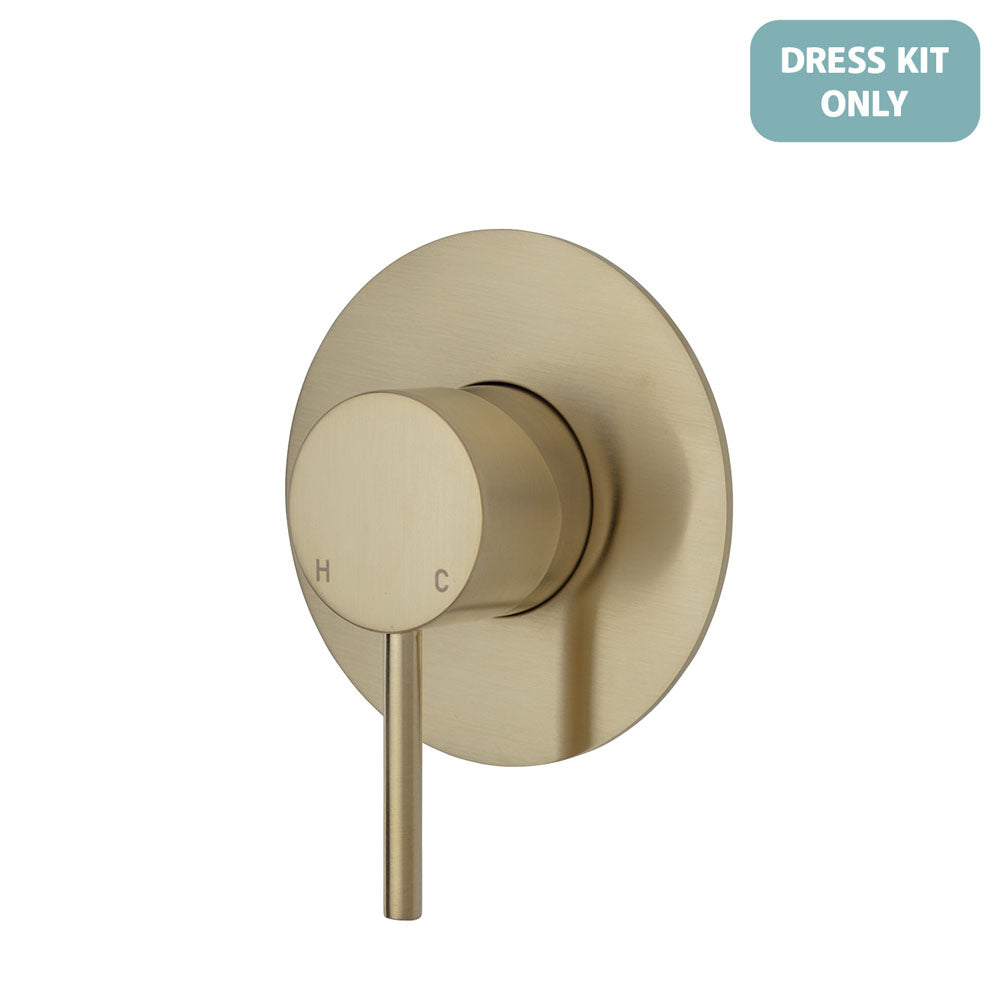 Fienza Kaya Wall Mixer Dress Kit - Urban Brass - Large Round Plate