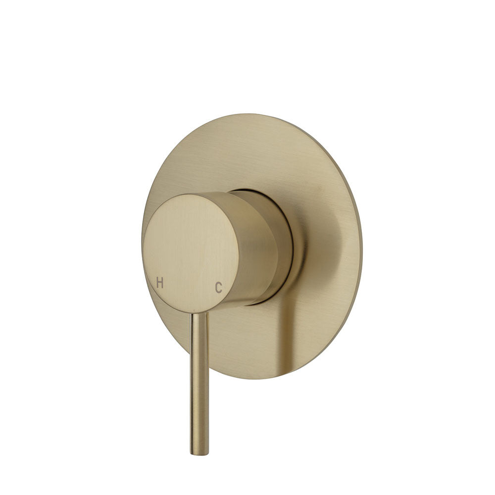 Fienza Kaya Wall Mixer - Urban Brass - Large Round Plate