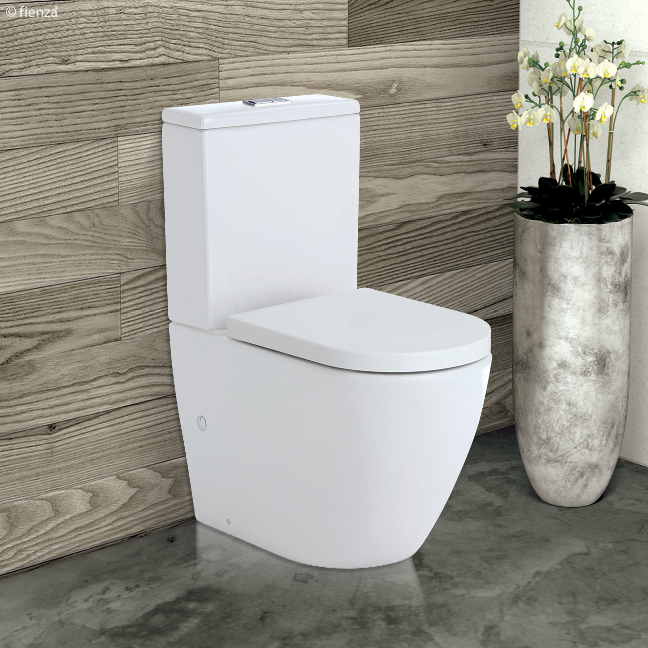 Fienza Koko Back-to-Wall Toilet Suite - Gloss White