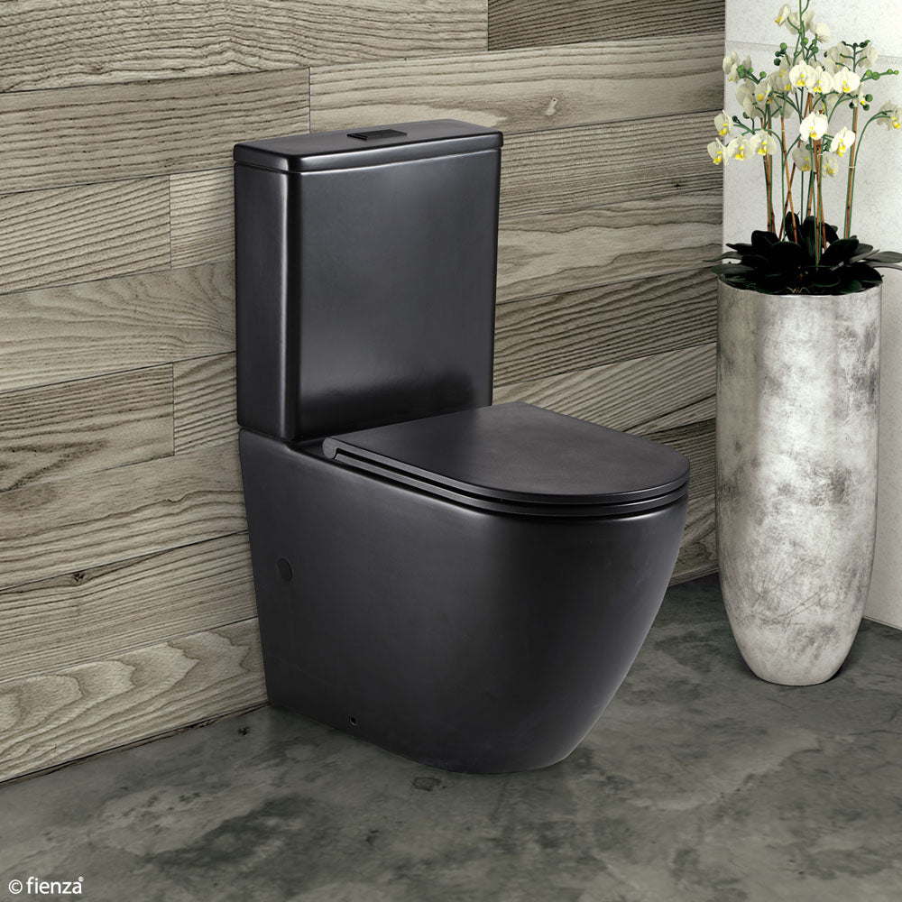 Fienza Koko Back-to-Wall Toilet Suite - Matte Black