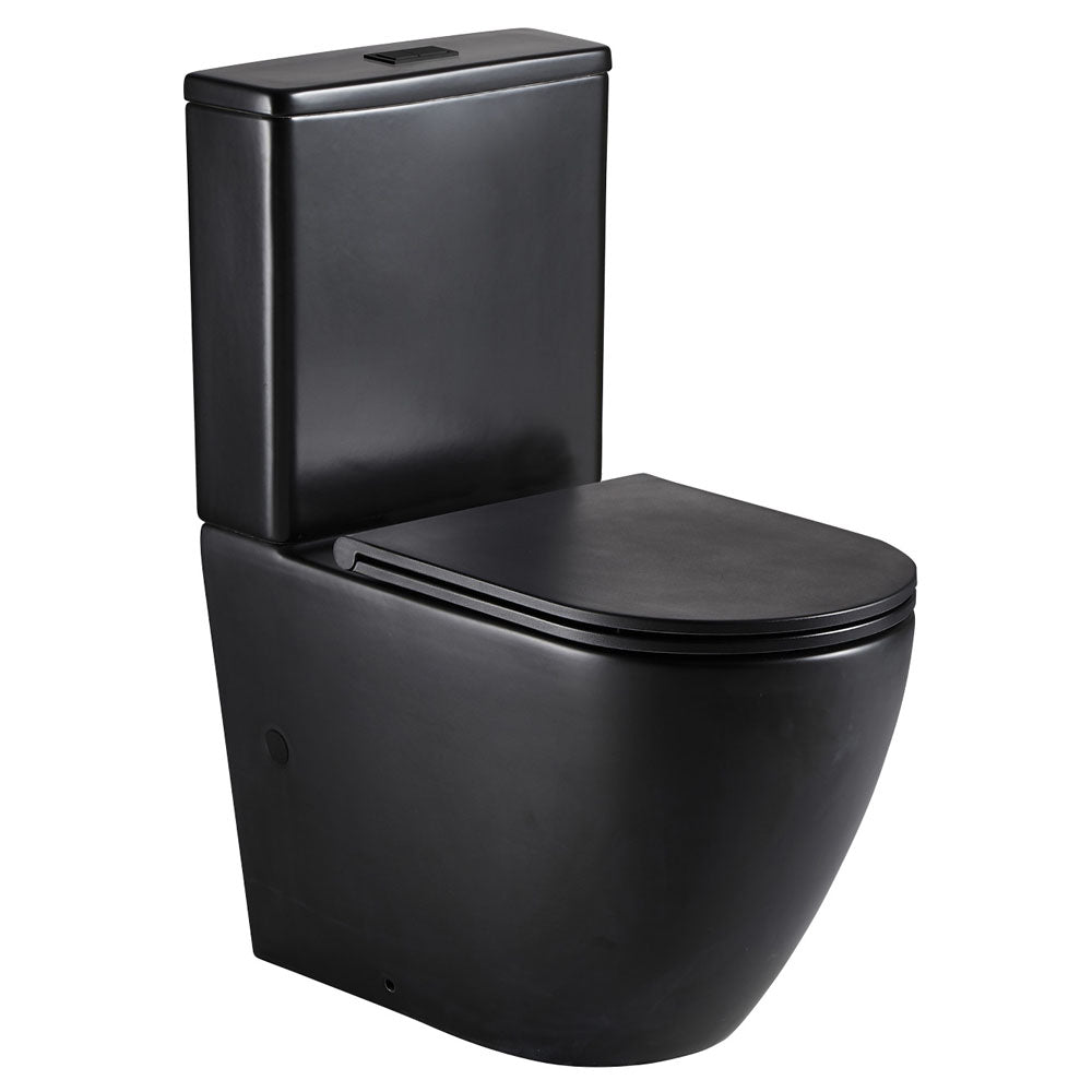 Fienza Koko Back-to-Wall Toilet Suite - Matte Black