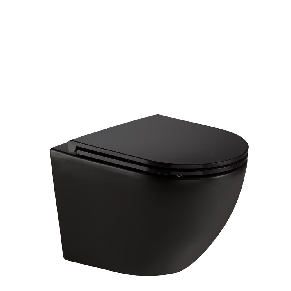 Fienza Koko Matte Black Wall-Hung Toilet Suite