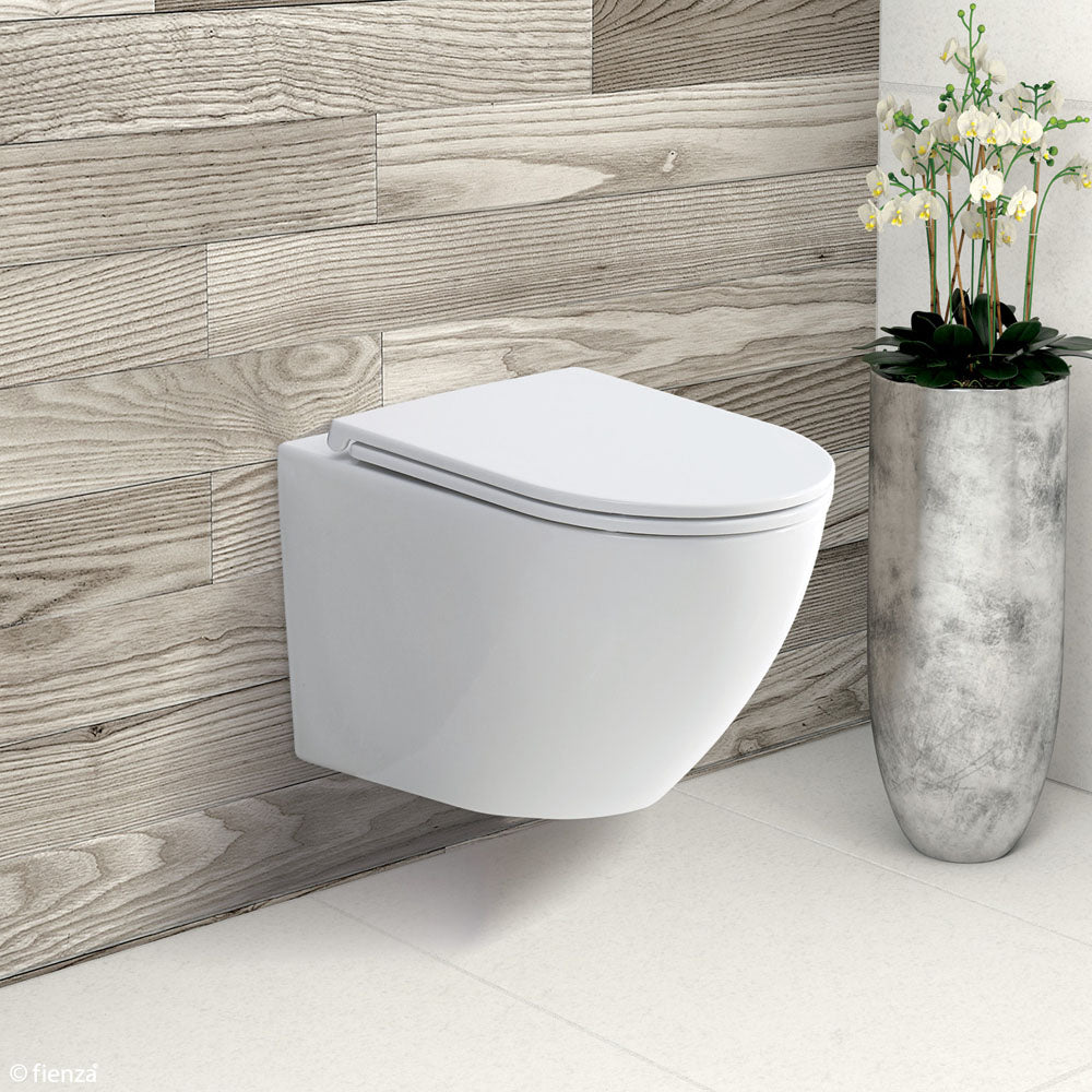 Fienza Koko Matte White Wall-Hung Toilet Suite