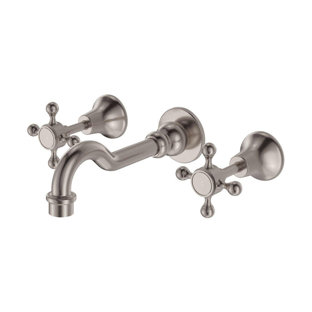 Fienza Lillian Basin/Bath Wall Set - Brushed Nickel