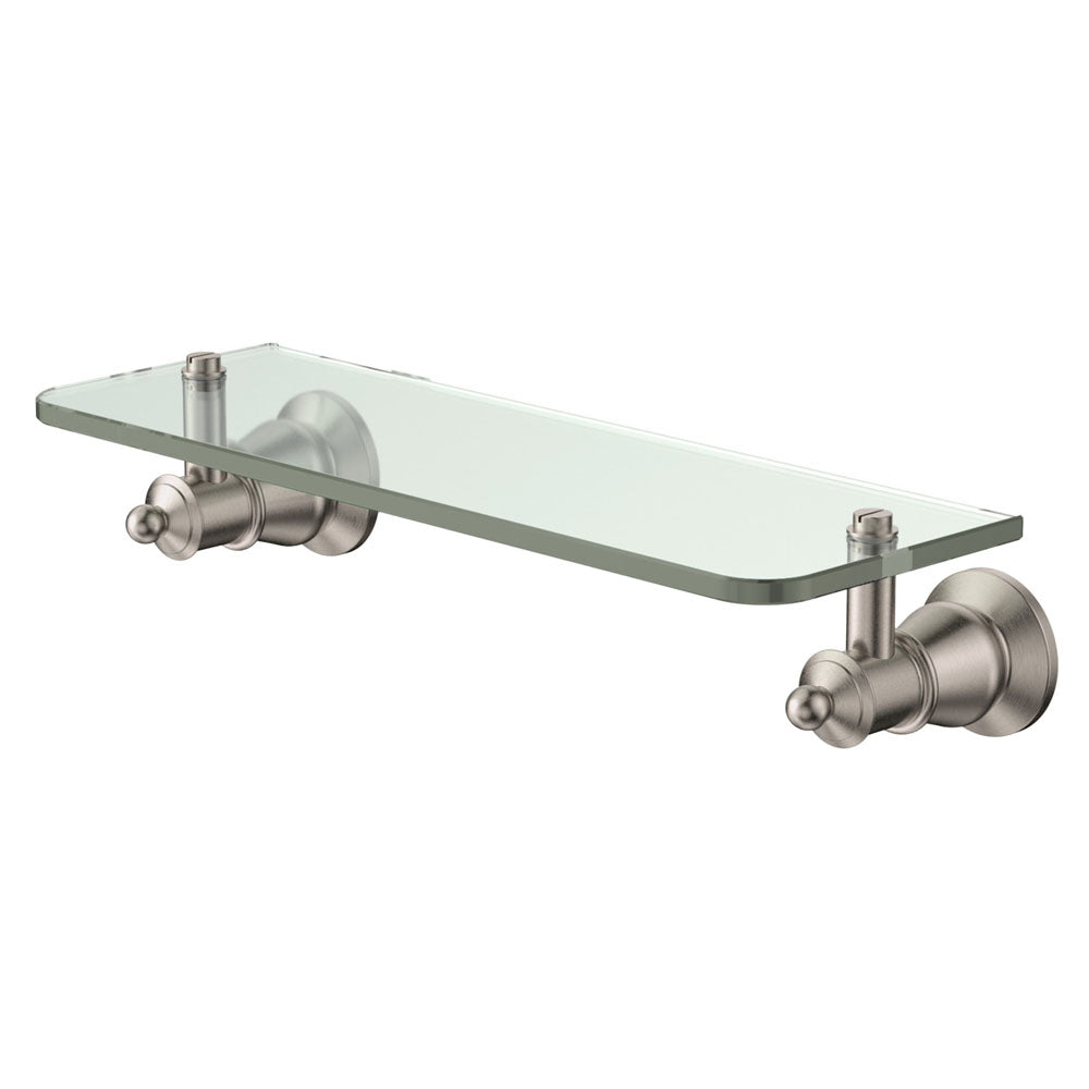 Fienza Lillian Glass Shelf - Brushed Nickel