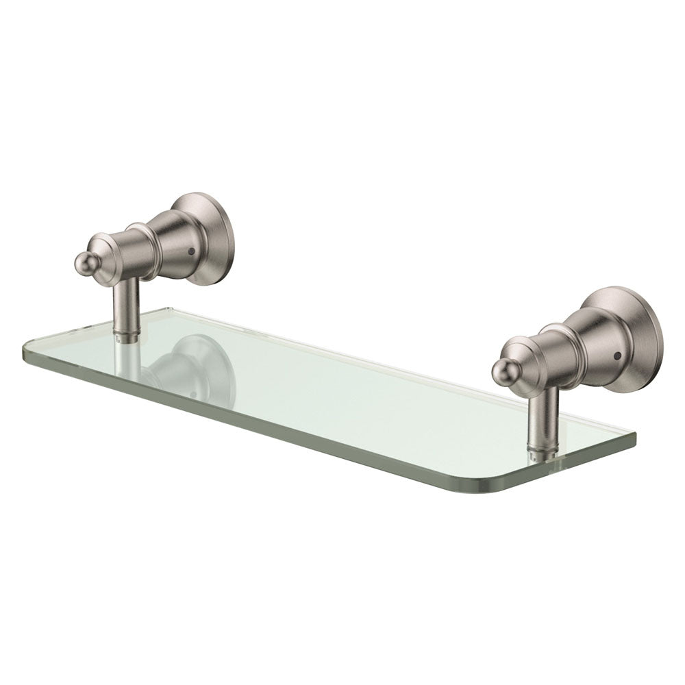 Fienza Lillian Glass Shelf - Brushed Nickel