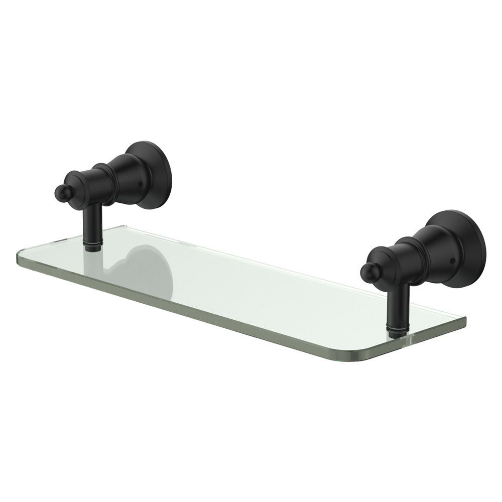 Fienza Lillian Glass Shelf - Matte Black