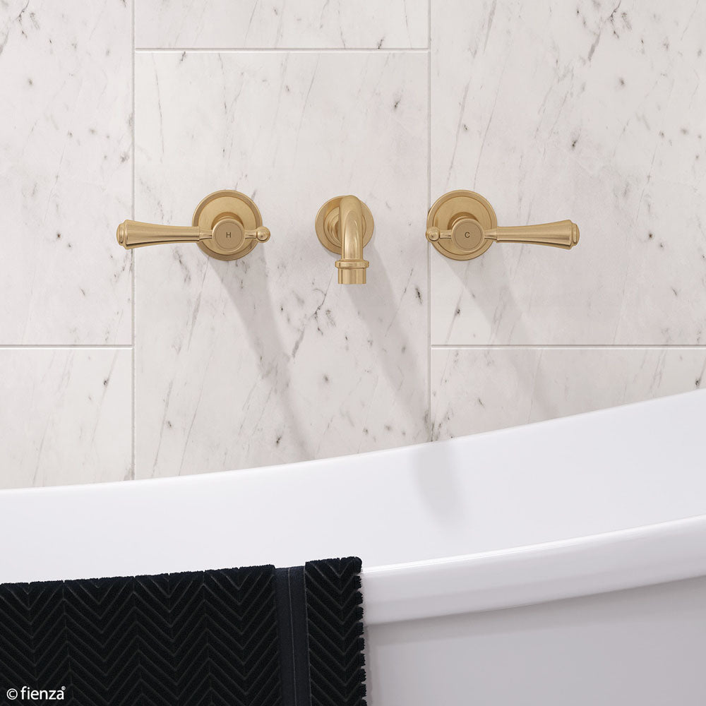 Fienza Lillian Lever Basin/Bath Wall Set - Urban Brass