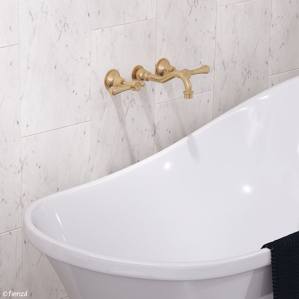 Fienza Lillian Lever Basin/Bath Wall Set - Urban Brass