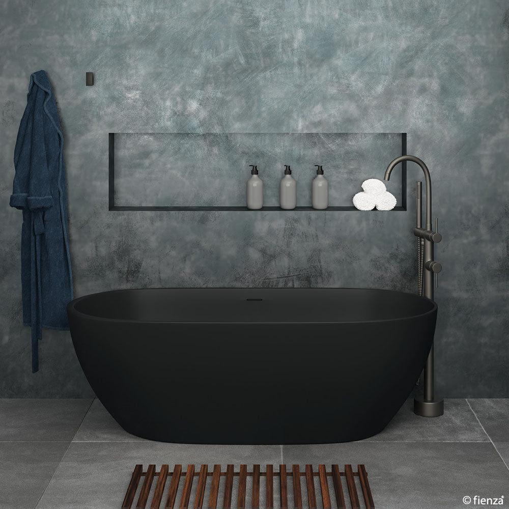 Fienza Luciana 1690 Matte Black Stone Bath