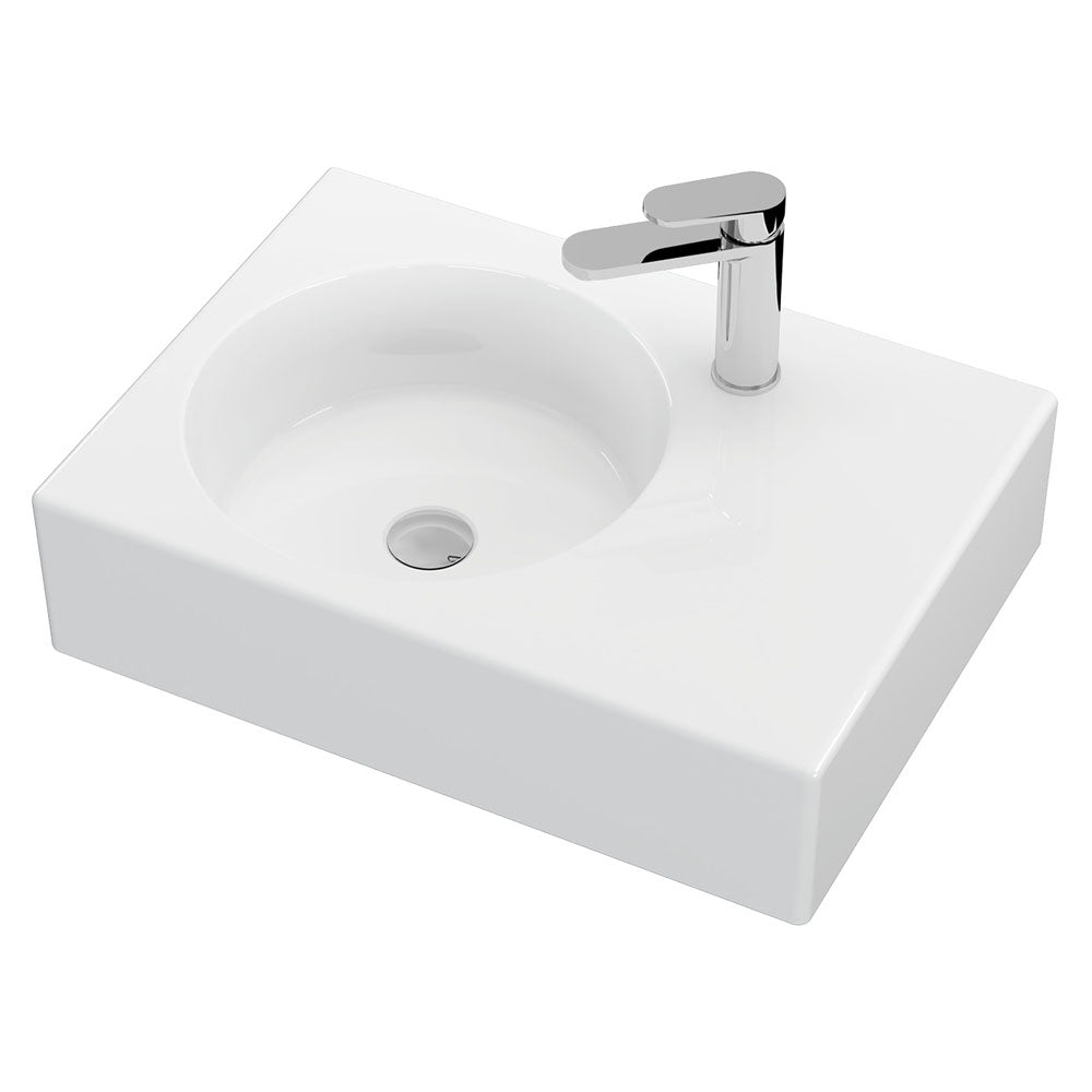 Fienza Reba Left Bowl Wall Basin - 1 Tap Hole