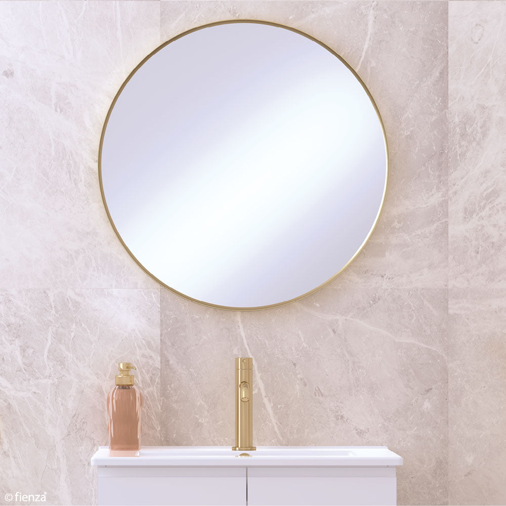 Fienza Reba Matte Black Framed Mirror - 600mm