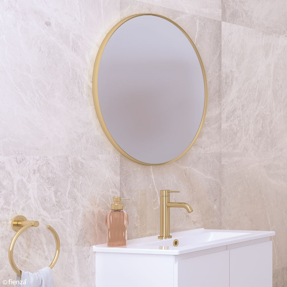 Fienza Reba Matte Black Framed Mirror - 600mm