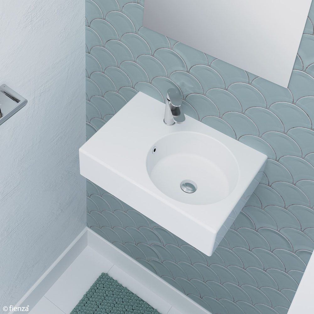 Fienza Reba Right Bowl Wall Basin - 1 Tap Hole