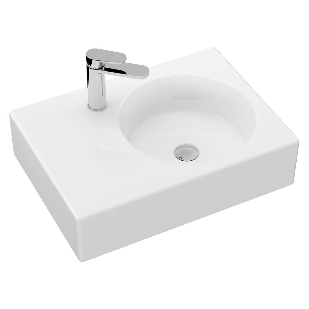 Fienza Reba Right Bowl Wall Basin - 1 Tap Hole